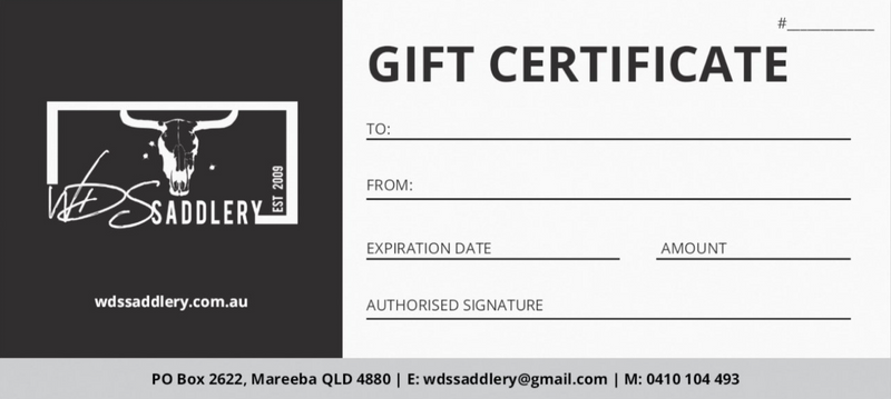 Gift Voucher/certificate – WDS Saddlery