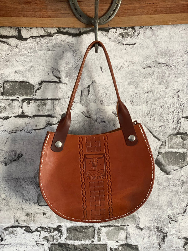 Leather shoulder handbag
